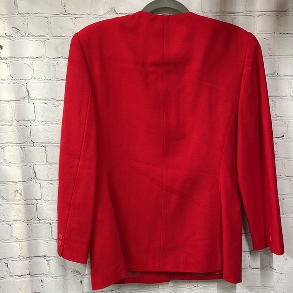 MM Cohn Vintage Designer Wool Button Up Shoulder pads, lined size 10 bla… - Picture 8 of 9